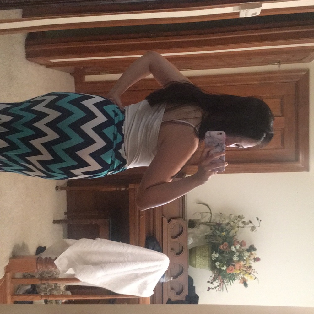 Rue 21 Teal Patterned Maxi Skirt - Picture 2 of 3